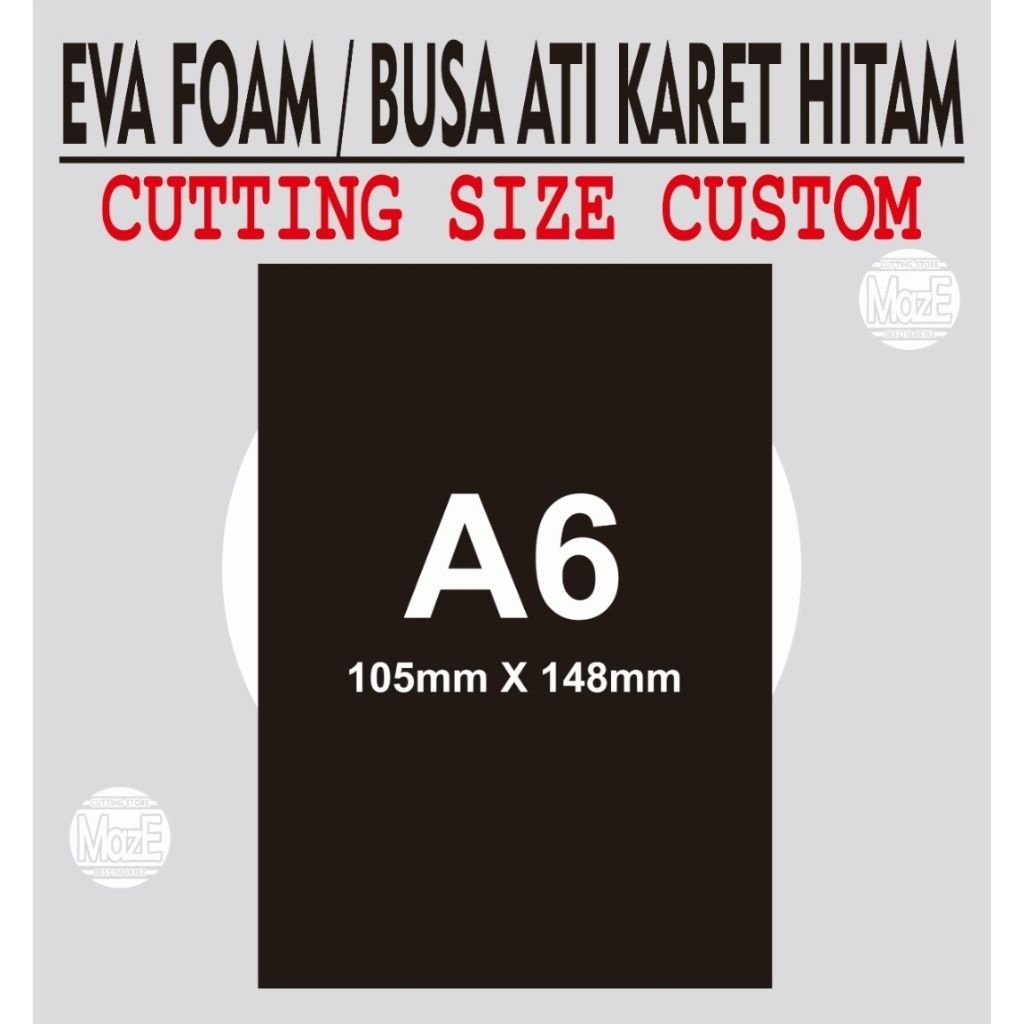 

Eva Foam Hitam Size A6 Busa Ati Karet Kotak Kertas Cutting Custom Laser Spon Lem Sponge Adhesive Tempel