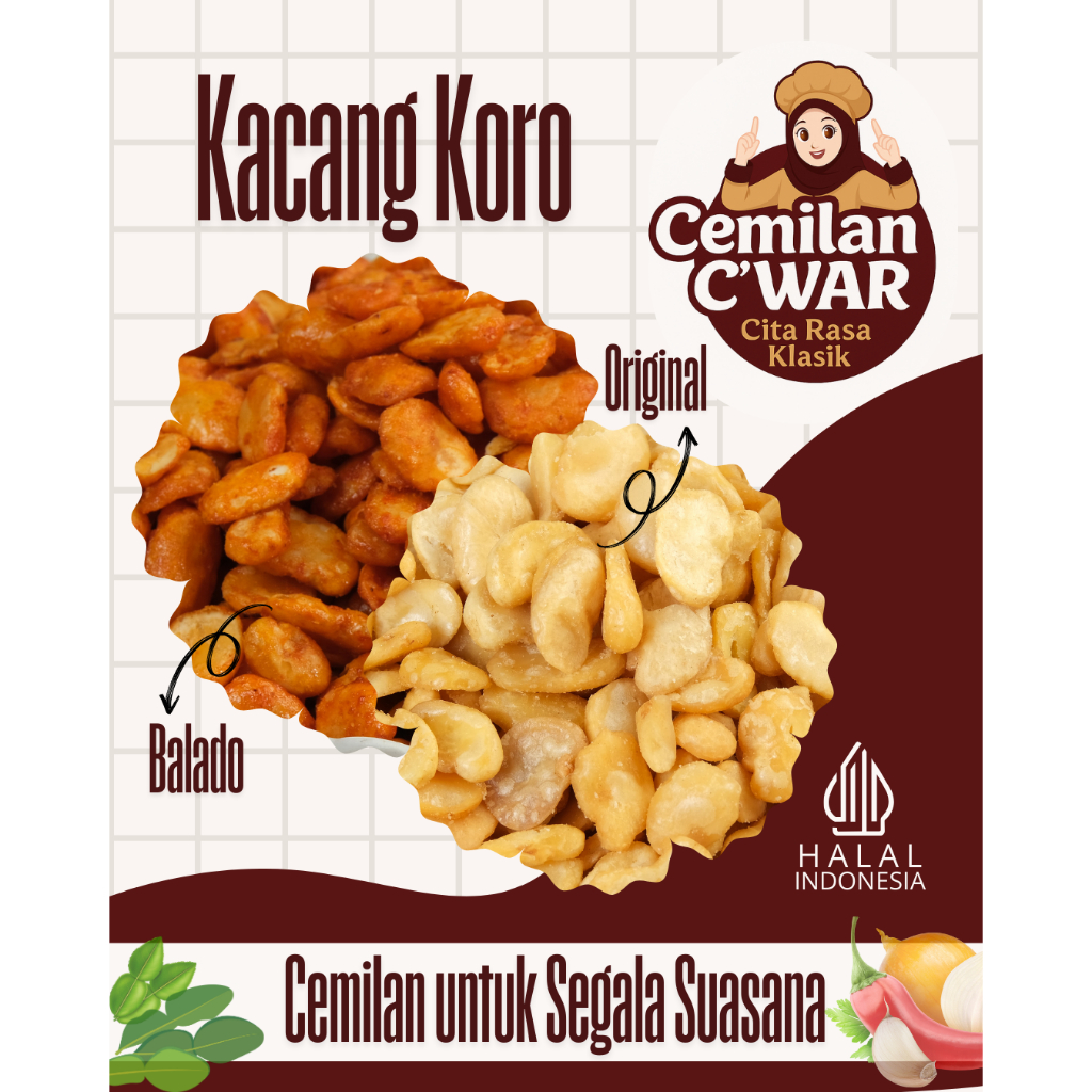 

CEMILAN KACANG KORO ASIN /BALADO 250gr