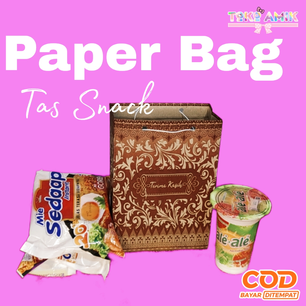 

(50pcs) PaperBag/Tas snack & souvenir Uk kk kecil 13x6x20