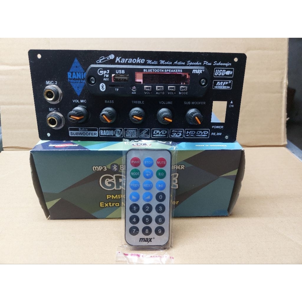 Kit Aktif Speaker Mono Plus Mp3 Bluetooth Karaoke Subwoofer