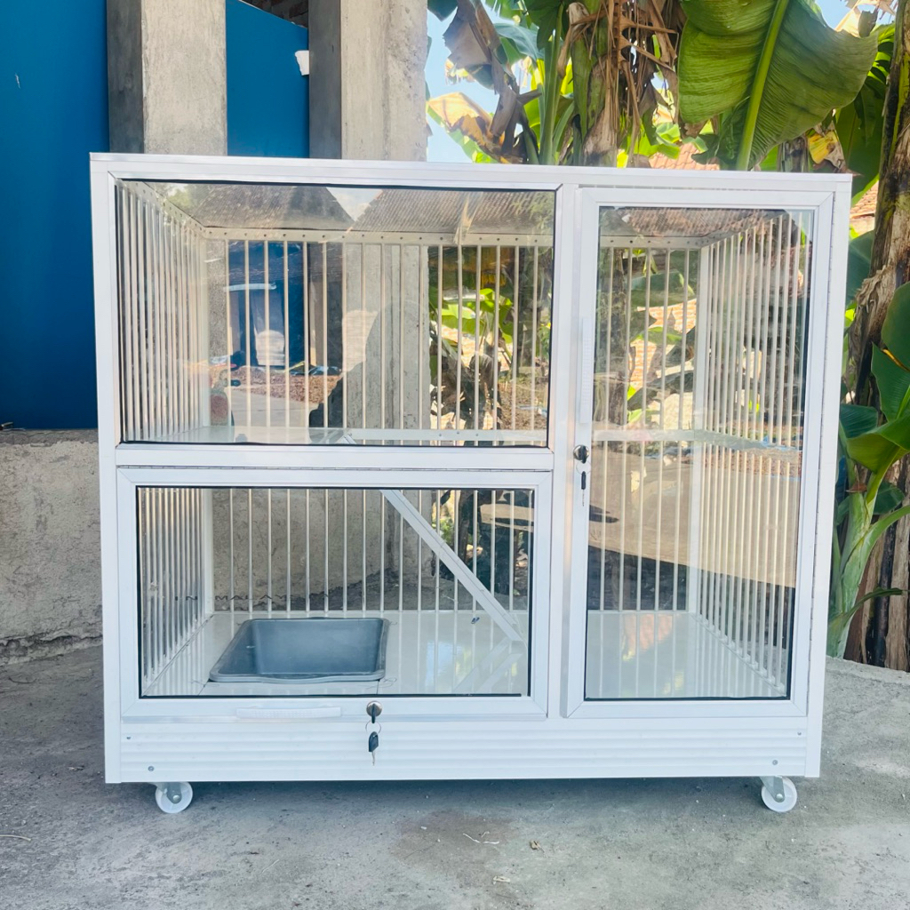 Kandang Kucing Minimalis | Kandang Kucing Murah | Kandang Kucing Free Literbox | Kandang Kucing Alum