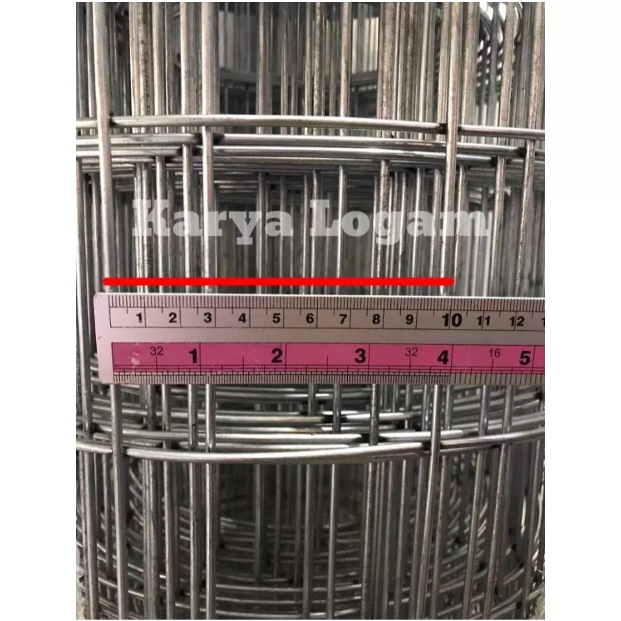 Kawat Loket / Wiremesh Galvanis 100x100 mm tebal 4 mm tinggi 180 cm
