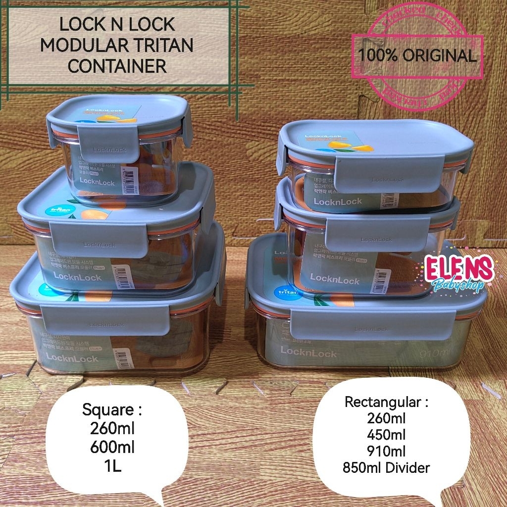 Lock n Lock modular tempat makan container makan lunch box wadah sekat plastik tritan 850ml