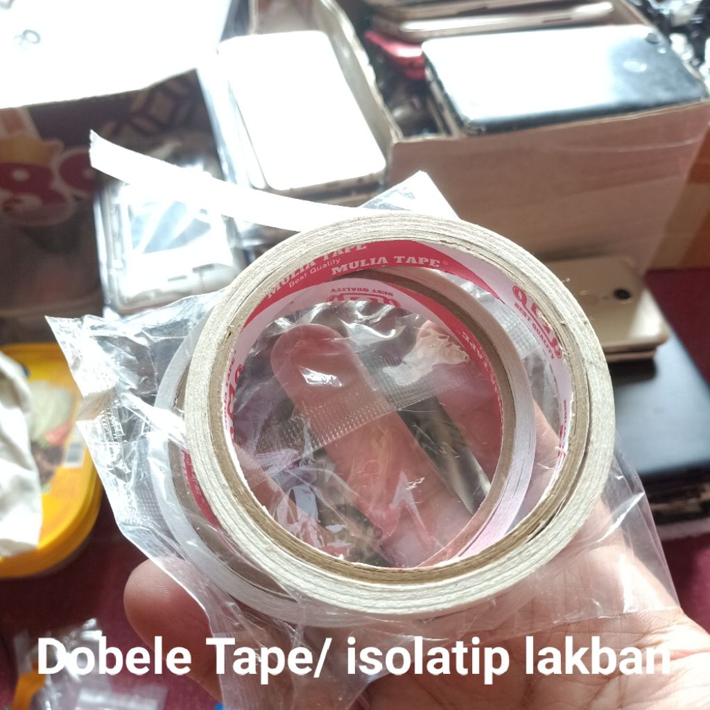 

Double Tape Serba guna 1/2 setengah inch Putih solatip lakban