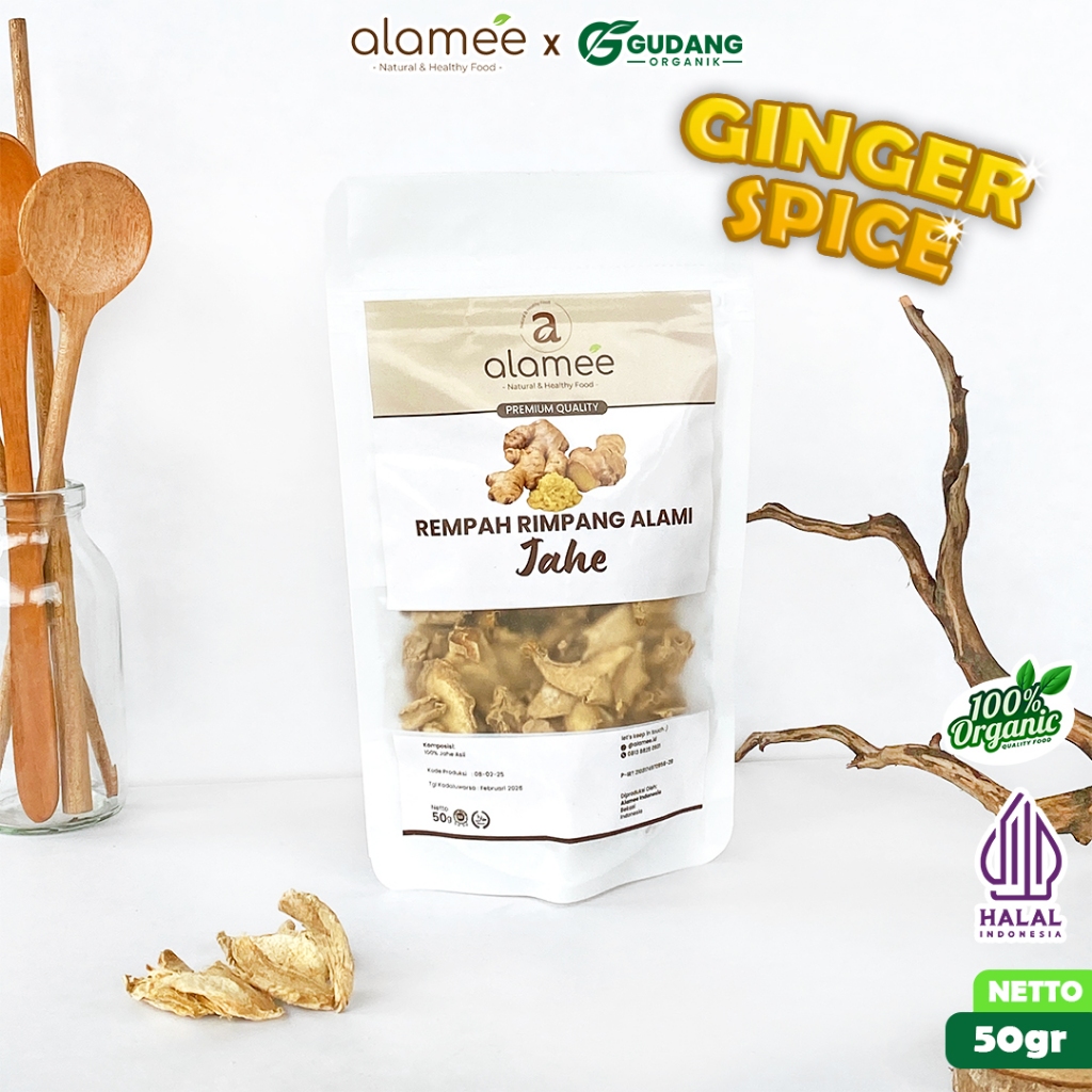 

ALAMEE Rimpang Jahe 50 gram aroma segar rempah alami berkhasiat rasa pedas bumbu dapur tradisional