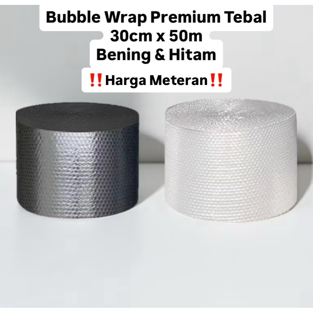 

‼️Super Tebal‼️ Bubble Wrap Bening Hitam Meteran 30CM x 1 Meter Tebal Premium | Bubble Wrap Bening Plastik | Bubble Wrap Bubble Wrap |Hitam Bubble | Wrap Roll Babel wrap buble wrap plastik babel bubble wrap murah bubblewrap
