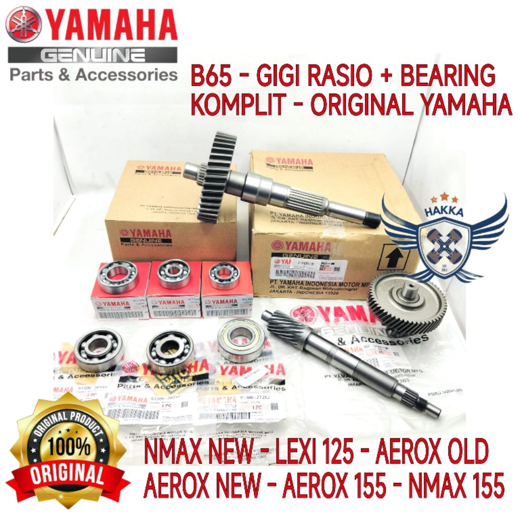 B65 ORIGINAL GIGI RASIO + BEARING KOMPLIT YAMAHA NMAX NEW, GIGI RASIO YAMAHA LEXI 125, GIGI RASIO YA