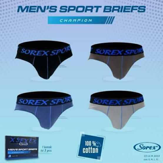 [SOREX] CD Pria Full Katun Adem Premium Men's Brief - Sempak Sorex Katun