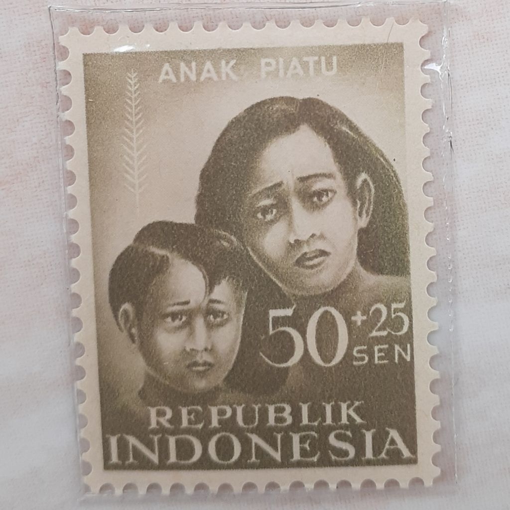 

(ID1) Perangko Indonesia Anak Piatu (50 (+25) sen) Tahun 1958