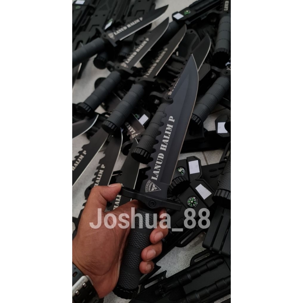 Pisau Tactical Military Custom Ukir Logo Polisi Militer Bisa Ukir Nama Logo Sendiri
