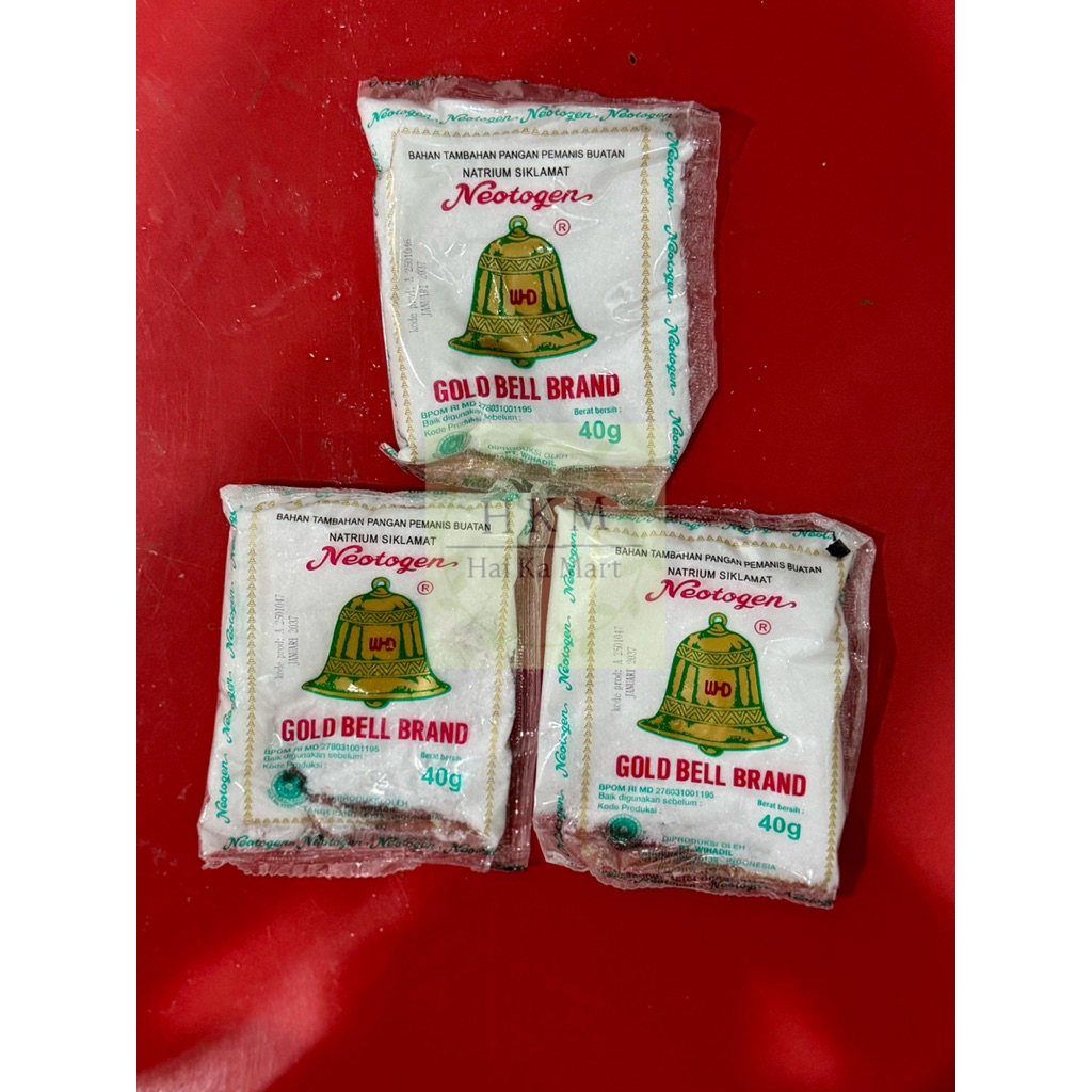 

Neotogen Gold Bell Brand 40 gr . Sari Murni Pemanis Buatan Natrium Siklamat
