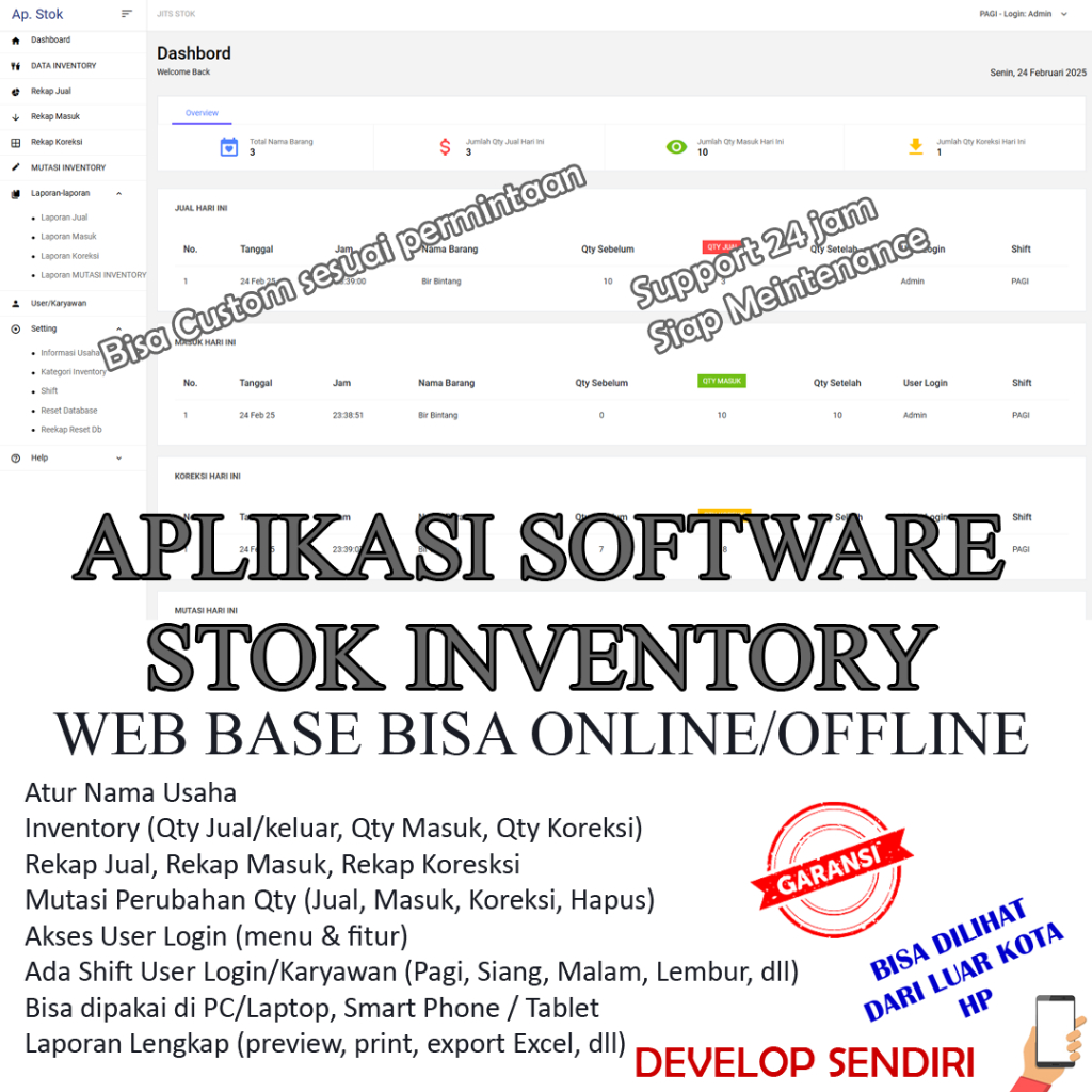 Aplikasi Software Stok Inventory Program Kasir POS
