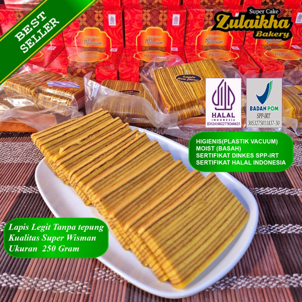 

POTONGAN PINGGIRAN KUE LAPIS LEGIT TANPA TEPUNG (NON FLOUR) WISMAN HALALAN TOYYIBAN