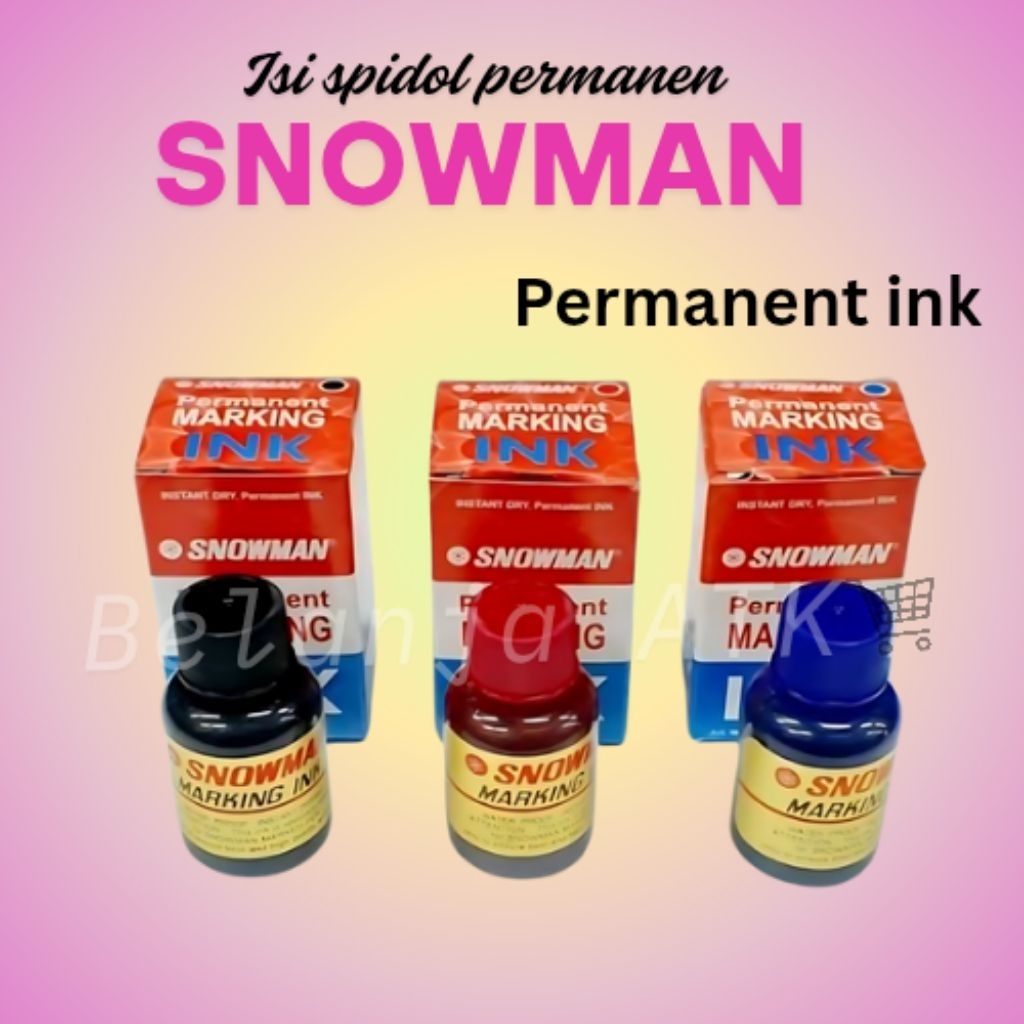 

[Refill] isi tinta ink Snowman permanen hitam / biru / merah