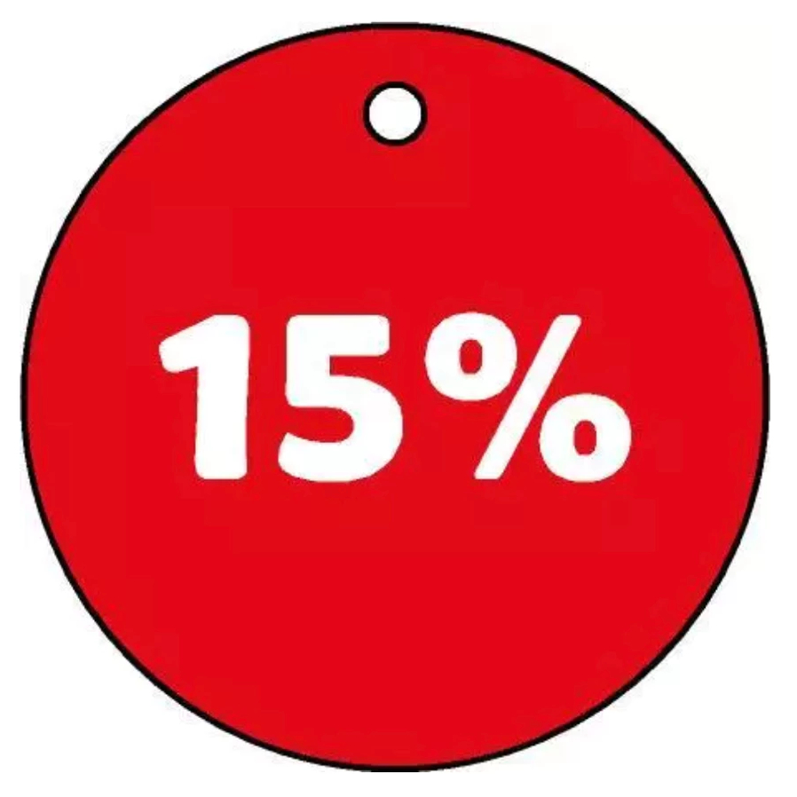 

HANG TAG LABEL DISKON 15 PERSEN SALE BAJU MURAH BULAT UKURAN 3,8 CM GANTUNGAN WLBEE