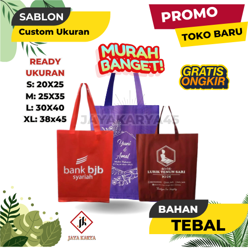 

Tas Spunbond 30x40 Sablon Bisa Custom Ukuran Goodie Bag Custom Sablon Spoundbond Bag Custom