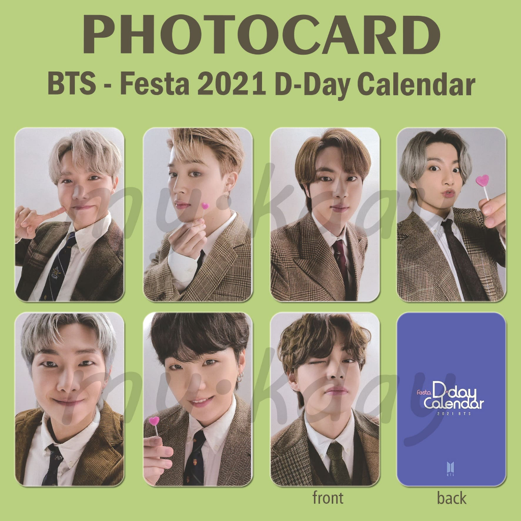 PC-0801, Unofficial Photocard Bangtanseonyeondan Festa 2021 D-Day Calendar D6 D9 2 sisi