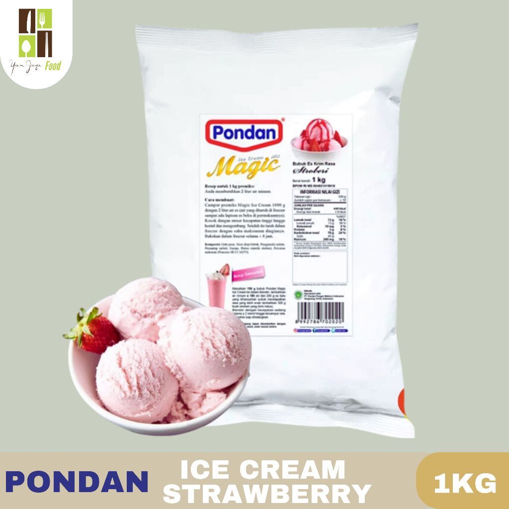 

[oddsolshop] pekanbaru/Pondan Ice Cream Strawberry 1KG Bubuk Es Krim Instan Rasa Stroberi 1000GR