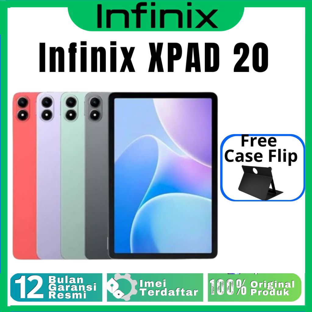 TABLET INFINIX XPAD 20 4G 8/256 GB Ram Upto 16GB Chipset Gaming Helio G88 100% BARU ORIGINAL GARANSI