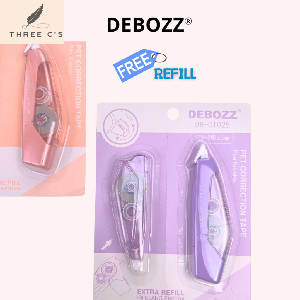 

Tipex Kertas Correction Tape Tip-X Pastel Debozz FREE REFILL DB-CT025
