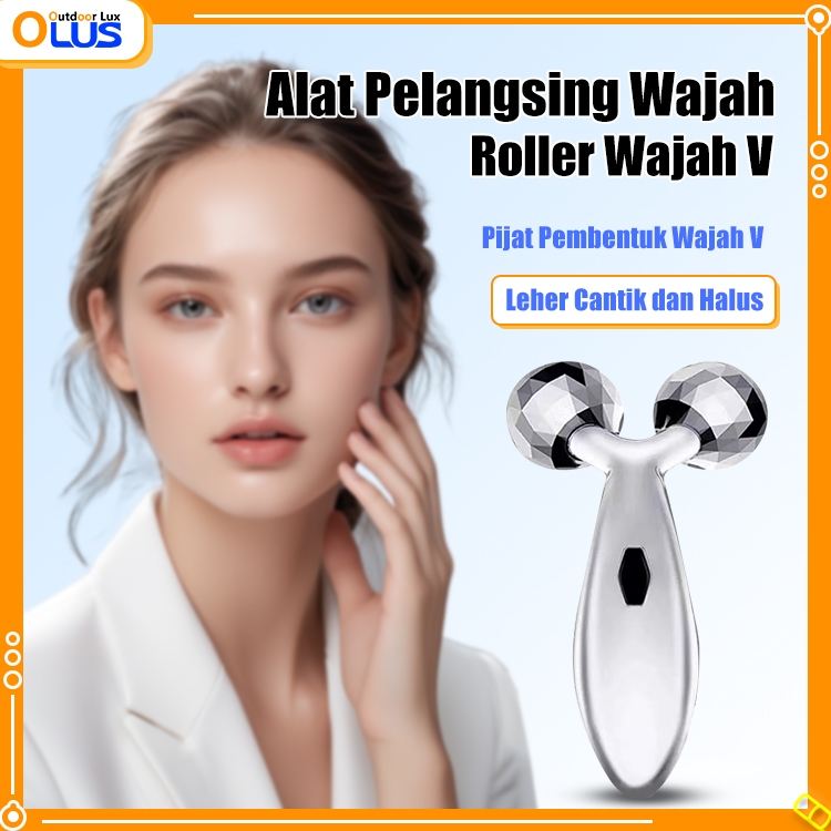 OLUX Roller Pijat Wajah Pelansing Wajah Tipe Rol Artefak Pelangsing Wajah 3D Pijat Wajah Roller 3D W