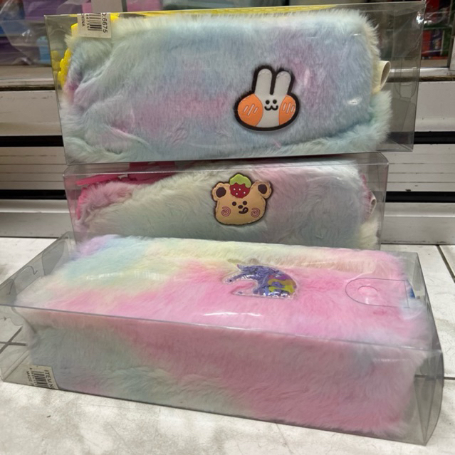 

Kotak Pensil Resleting Gradasi Bulu Gradasi Rainbow, sequin bisa ganti warna / Pencil case anak unik lucu