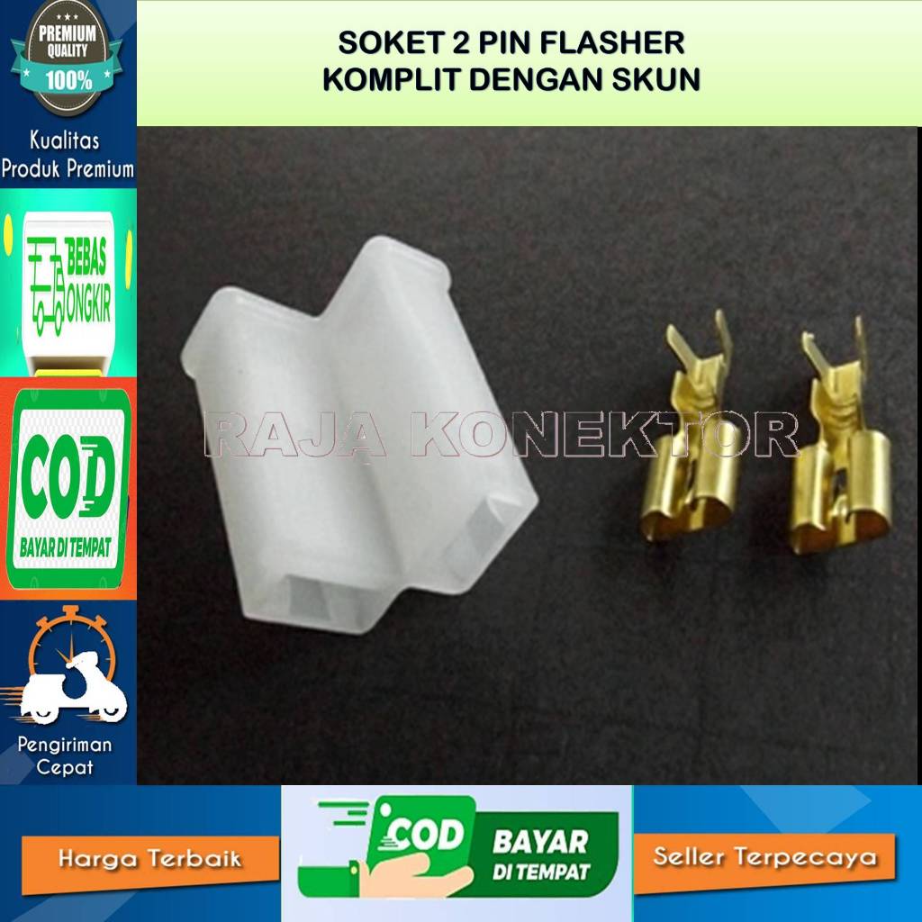 SOKET 2 PIN FLASHER SEN VARIO 150 NEW VIXION AEROX NEW TAHAN PANAS-SOKET 2 PIN FLASHER