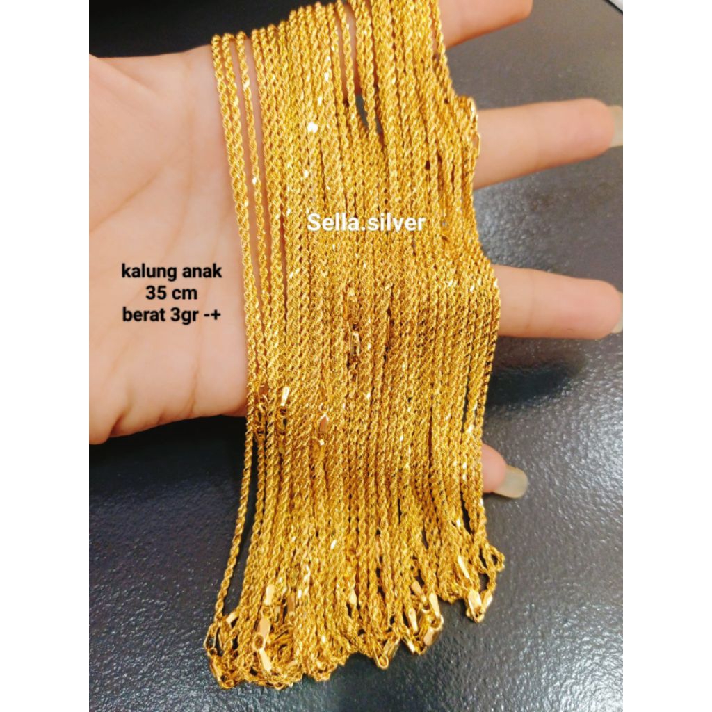 KALUNG TAMBANG ANAK PERAK 925 ASLI LAPIS MAS