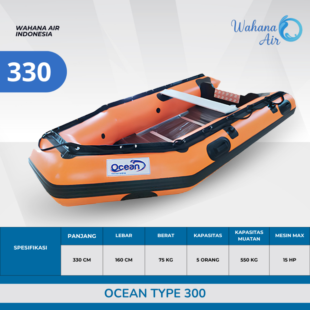 PERAHU KARET RESCUE 330 OCEAN, PERAHU BANJIR, PERAHU BENCANA, PERAHU KAPASITAS 5 ORANG
