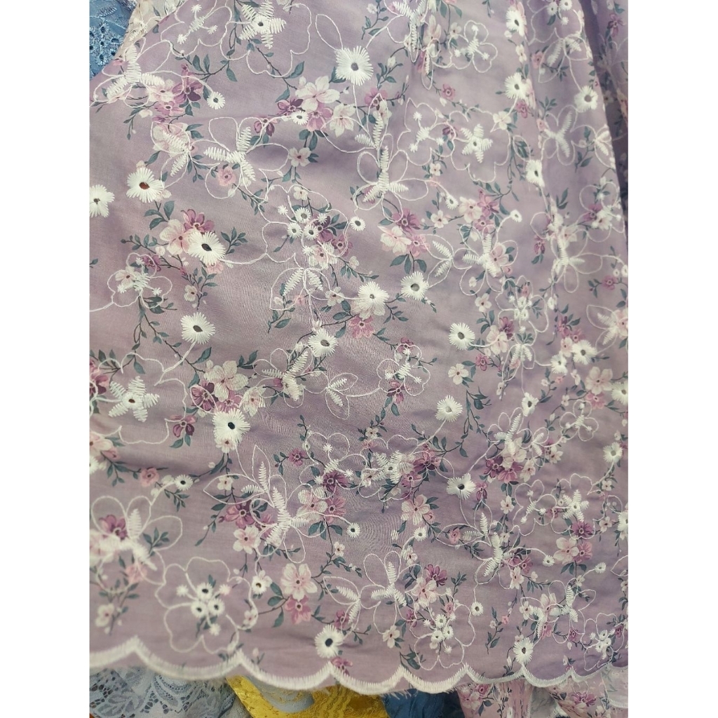 kain katun bordir  - kain katun bordir Premium  - kain katun bordir butik -kain katun bordir (mauve