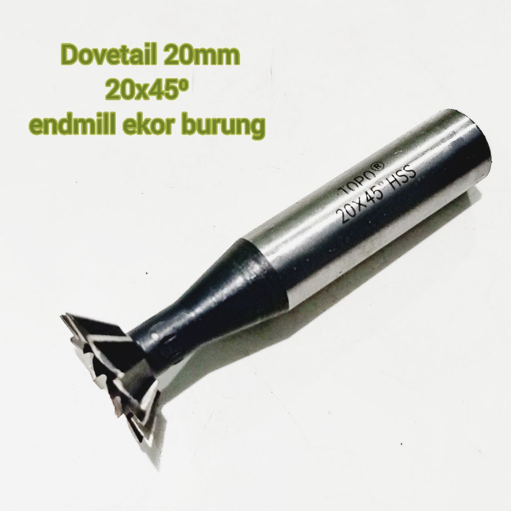 KS00314 dovetail 20x45⁰ hss endmill ekor burung 20mm
