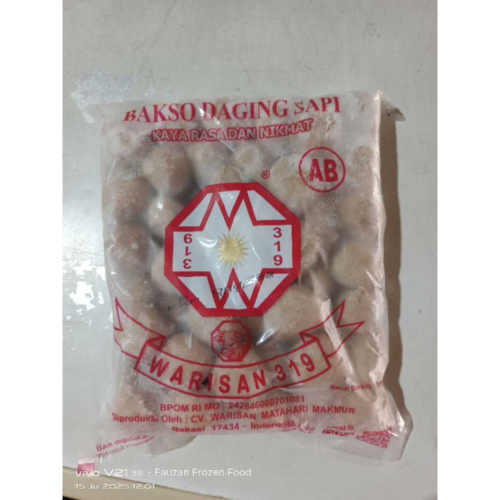 

Bakso Warisan AB isi 50 butir