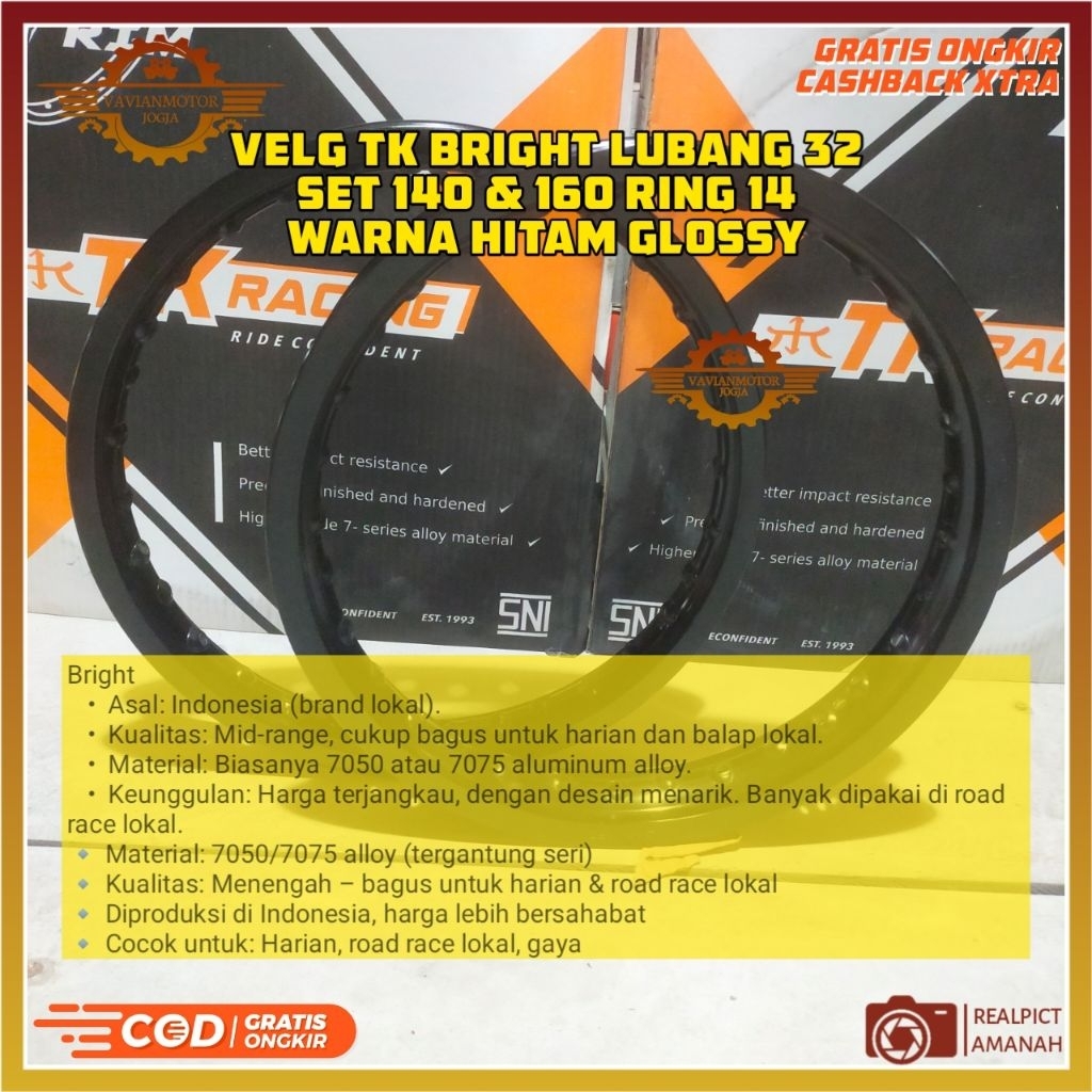 (Promo) Tangan Pertama Velg Velk Pelg Set 140 160 Ring 14 Velg 140-160 Ring14 140&160 Ring 14 TK Jap