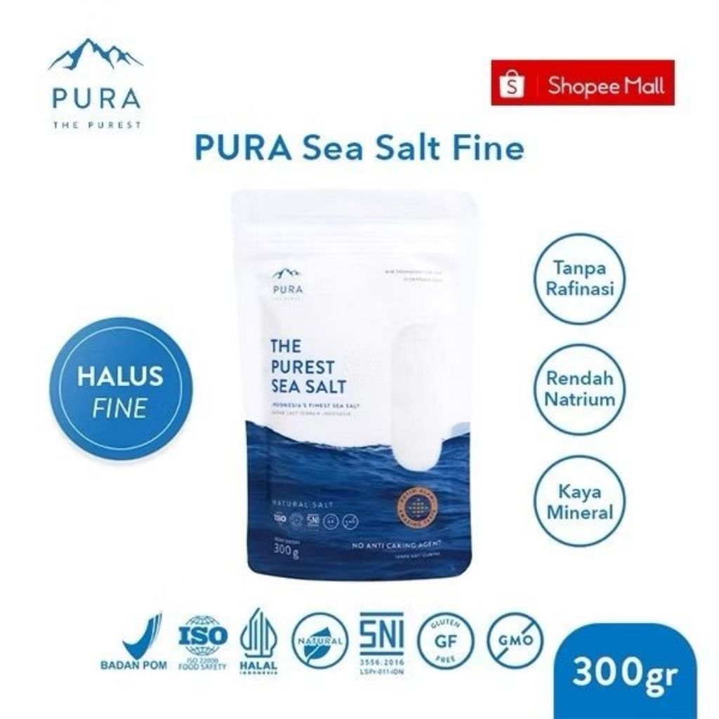 

Pura Sea Salt Fine (300g) - Garam Laut Halus - Garam Organik - Garam Natural - Garam Laut Murni