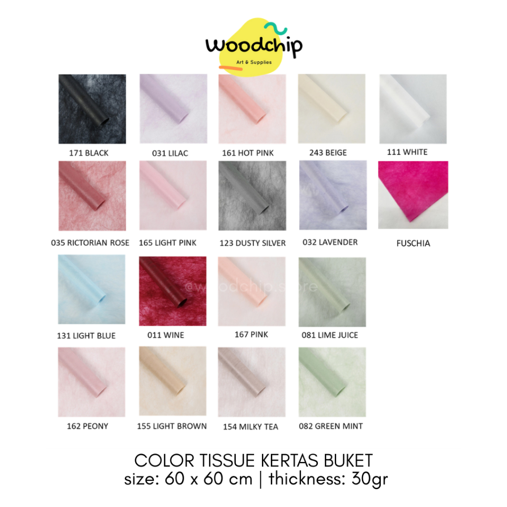 

[LEMBARAN] COLOR TISSUE PAPER LEMBARAN (60x60cm) - Kertas Bunga Wrapping Paper
