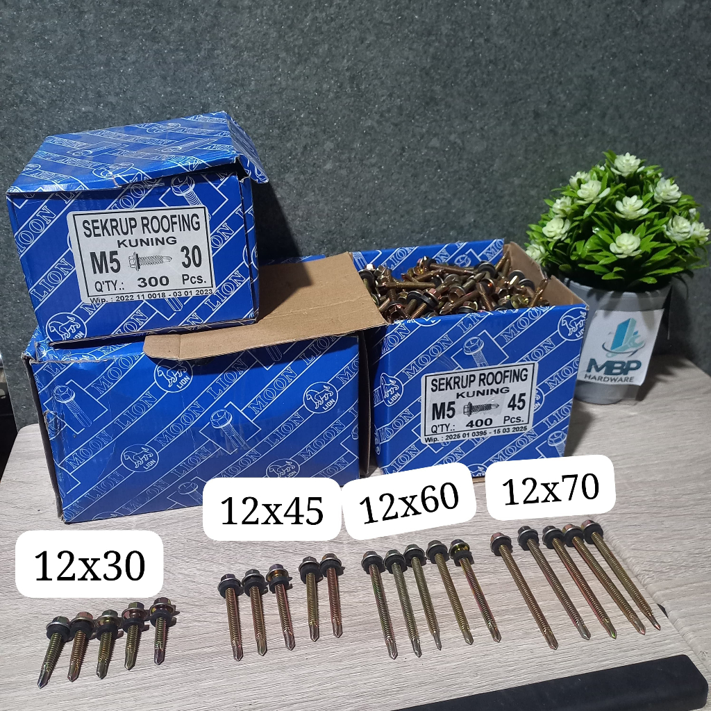 Sekrup Roofing Lion Sekrup Spandeks Ukuran 3 Cm 4,5 Cm 5 Cm 6 Cm 7 Cm