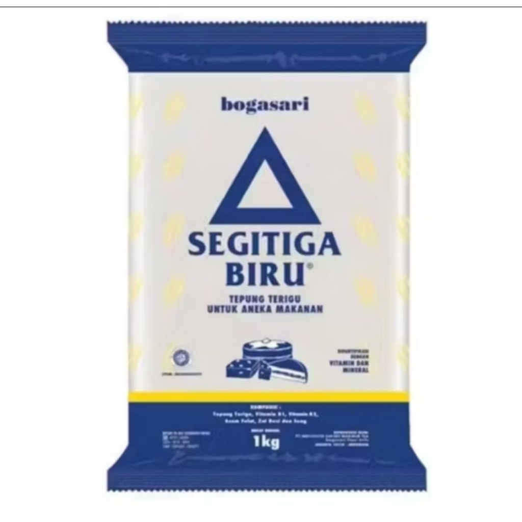 

Terigu Kemasan Segitiga Biru 1kg