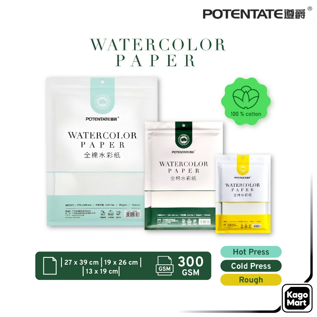 

Potentate Watercolor Paper Sheet Set Ziplock Kertas Cat Air