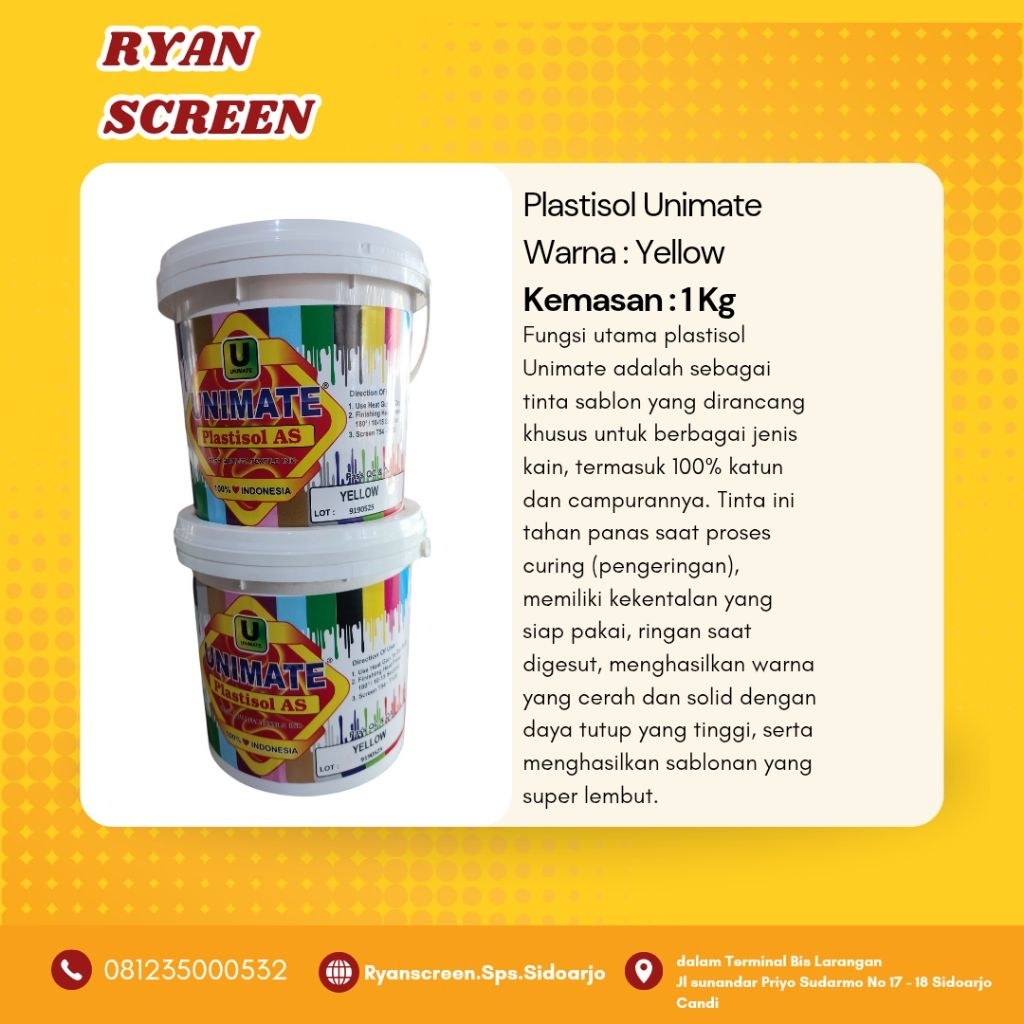 

Plastisol Unimate Yellow 1kg