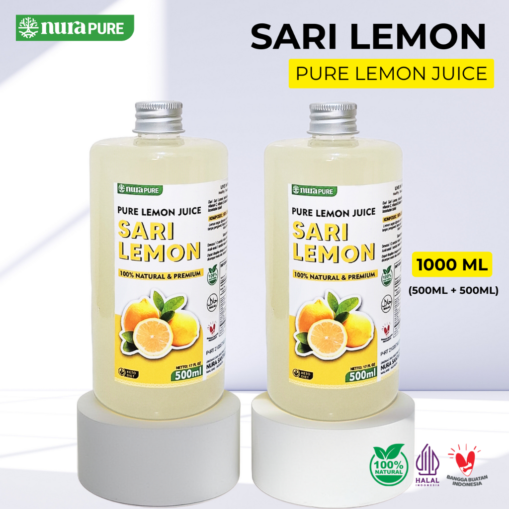 

NuraPure Sari Lemon Murni Asli 100% / Pure Lemon Juice 1 Liter - Diet Detox