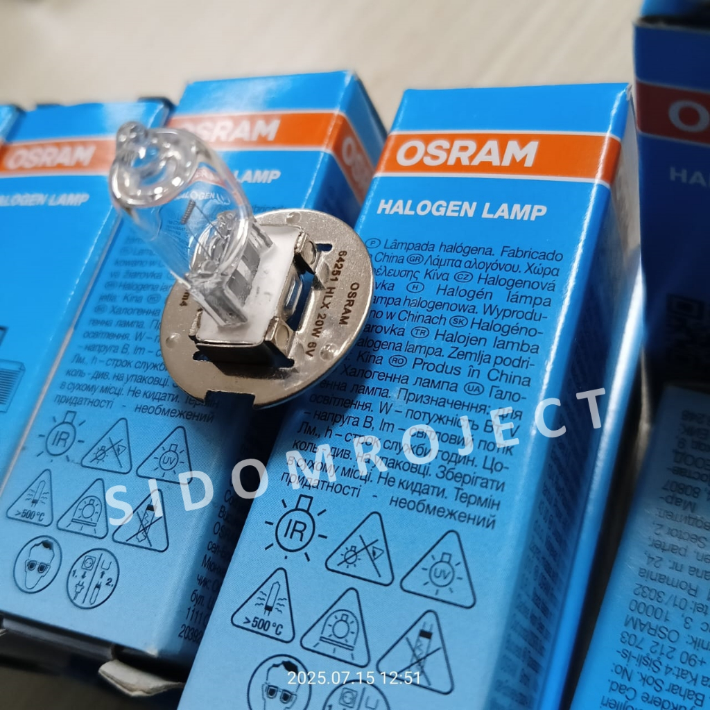 Halogen osram 6 V 20 W HLX 64251 Lampu alkes slitlamp