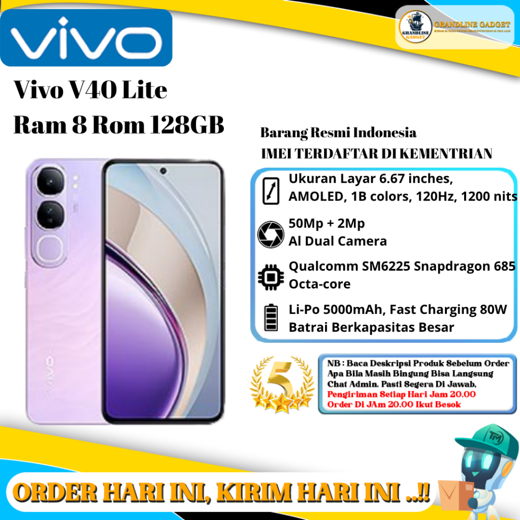 Vivo V40 Lite 4G Ram 8/128GB | Ram 8/256GB