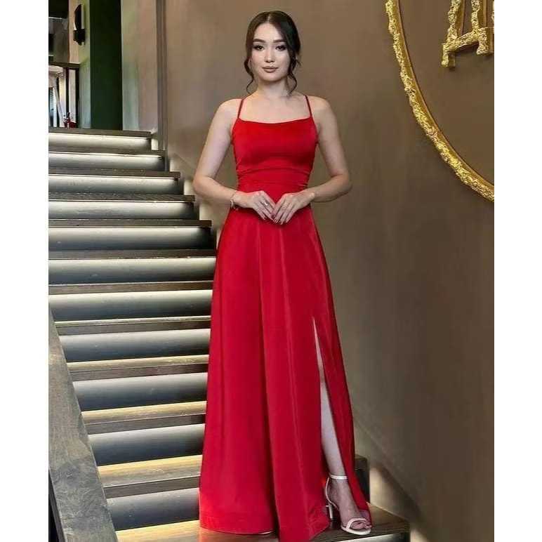 LONG DRESS NAMIRA /. GAUN PESTA KEKINIAN POLOS MAXI / SABRINA JUMBO S-XXXXL