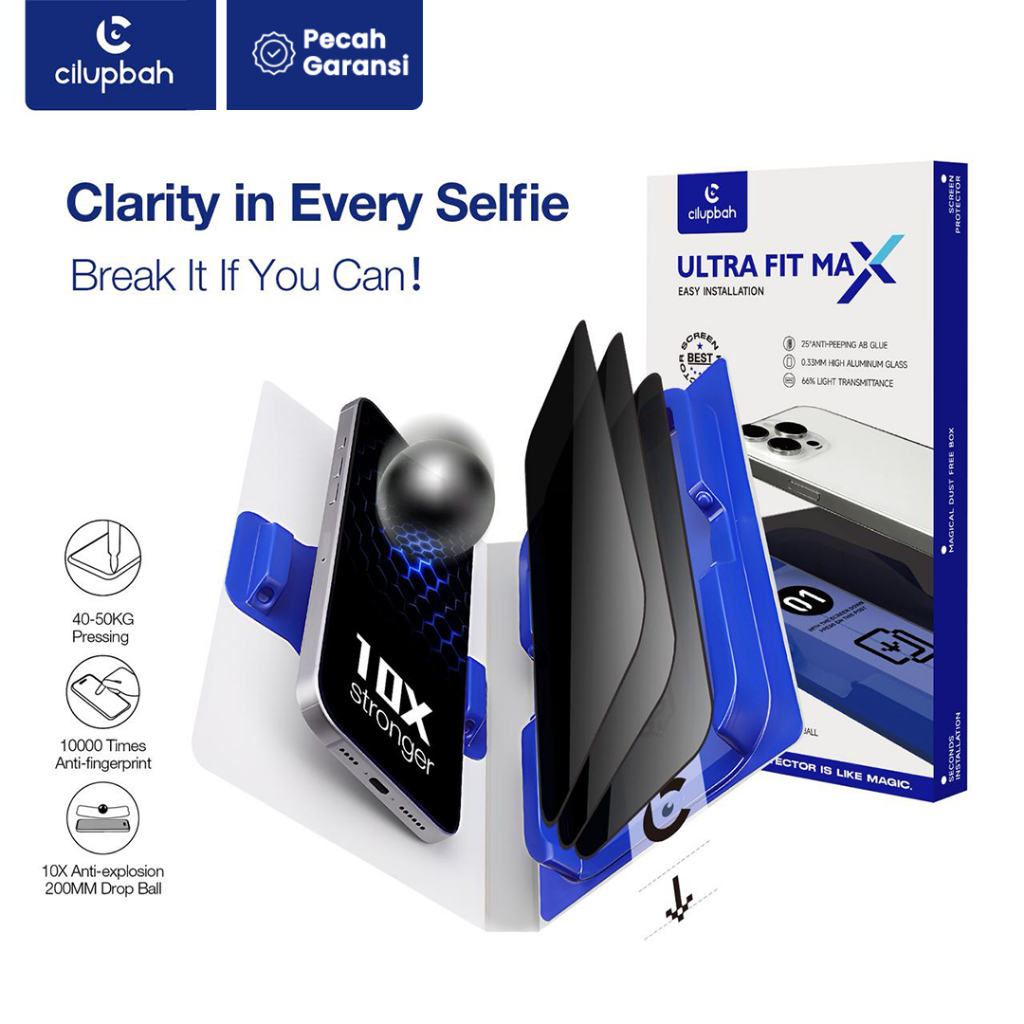 CILUPBAH ULTRA FIT MAX Tempered Glass for iPhone X XS XR XSMAX  11 12 13 14 15 16 17 Air Plus Pro Ma