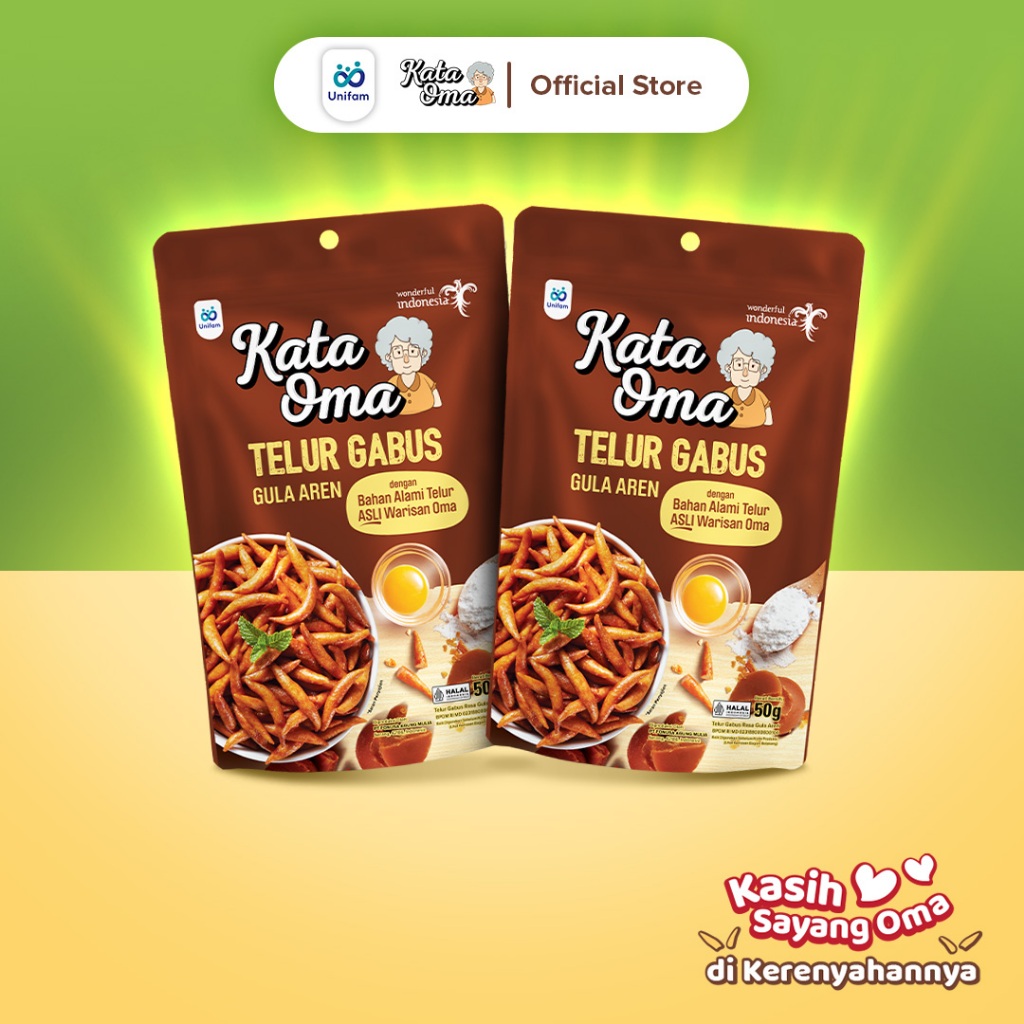 

2 Bag Kata Oma Telur Gabus Rasa Gula Aren - Cemilan Snack Telor Gabus