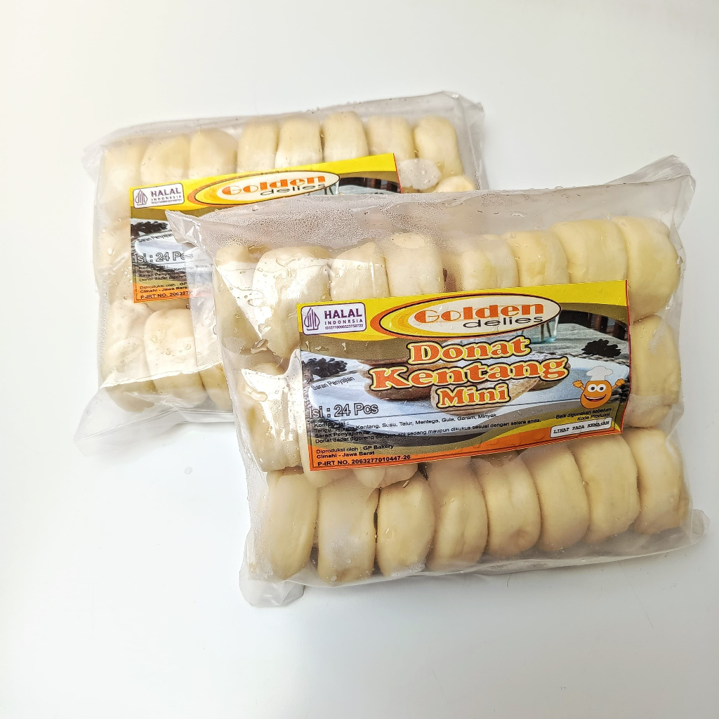 

GOLDEN DELIES Donat Isi 24 Kentang Mini/Unyil Enak Lembut Empuk Halal