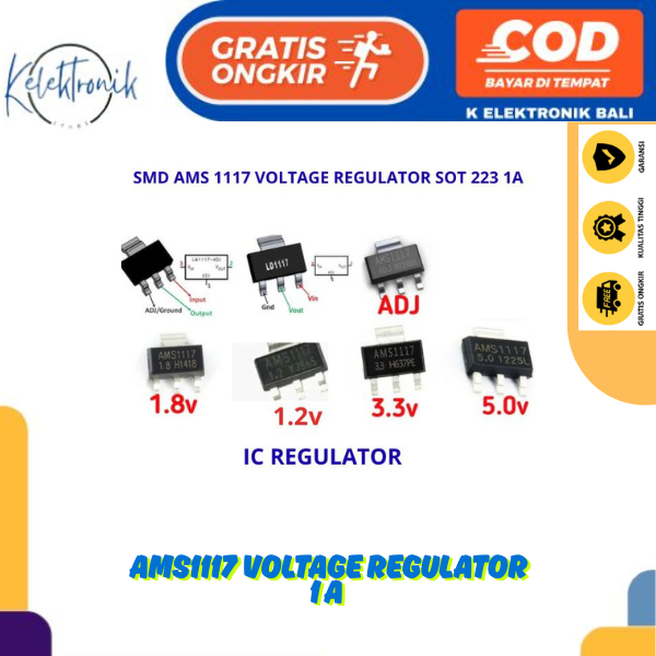 AMS1117 ADJ Voltage Regulator 1A AMS1117 1.2V AMS 1117 1.8V AMS 1117 3.3V MS1117 5V