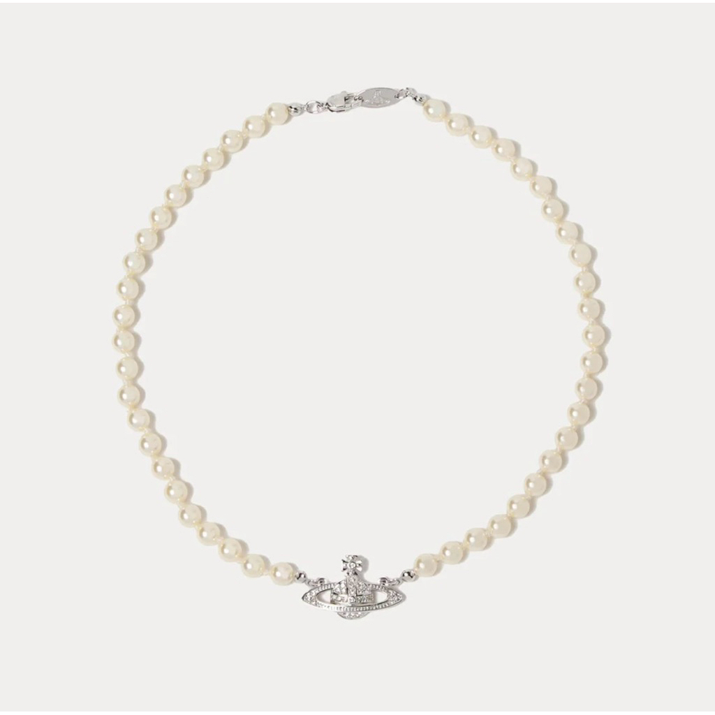 [jastipbypisti] Vivienne Westwood Mini Bas Relief Pearl Choker - Gold, Pink Gold, Silver - Original 
