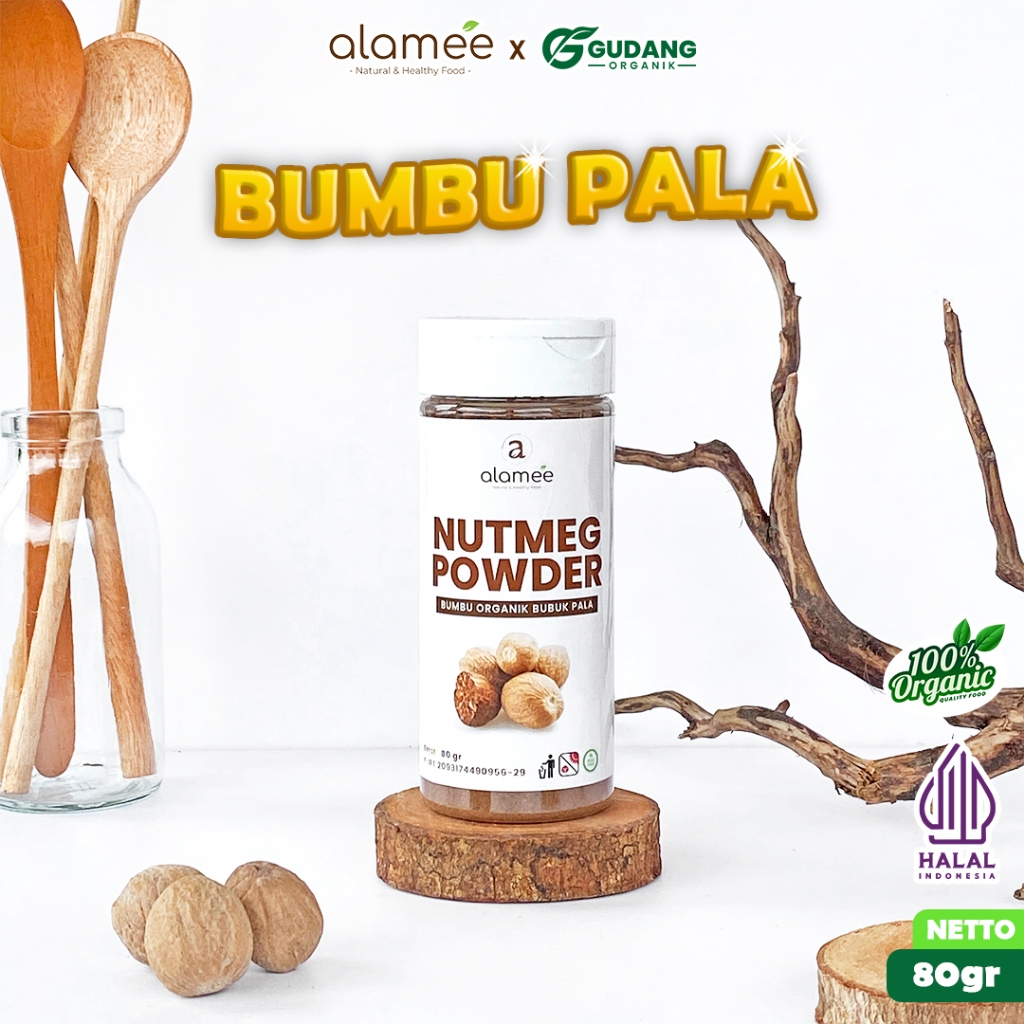 

alamee bumbu organik pala tabur menawarkan aroma khas yang menambah kehangatan pada teh