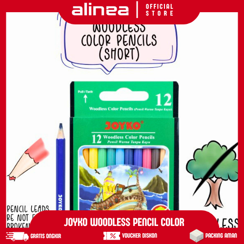 

pensil warna joyko kecil 12 warna woodless cp-120 hijau